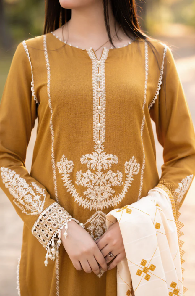 Maria .B. - Winter 3PC Dhanak Embroidered Suit
