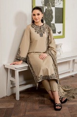 Garnet - 3PC Lawn Embroidered Suit - FFU0222 - Farakh Fabrics