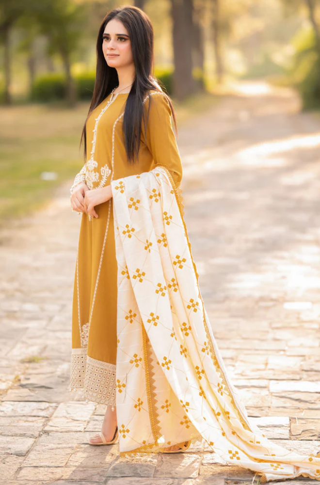 Maria .B. - Winter 3PC Dhanak Embroidered Suit