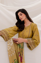 Batik - 3PC Lawn Embroidered Suit - FFU0228 - Farakh Fabrics