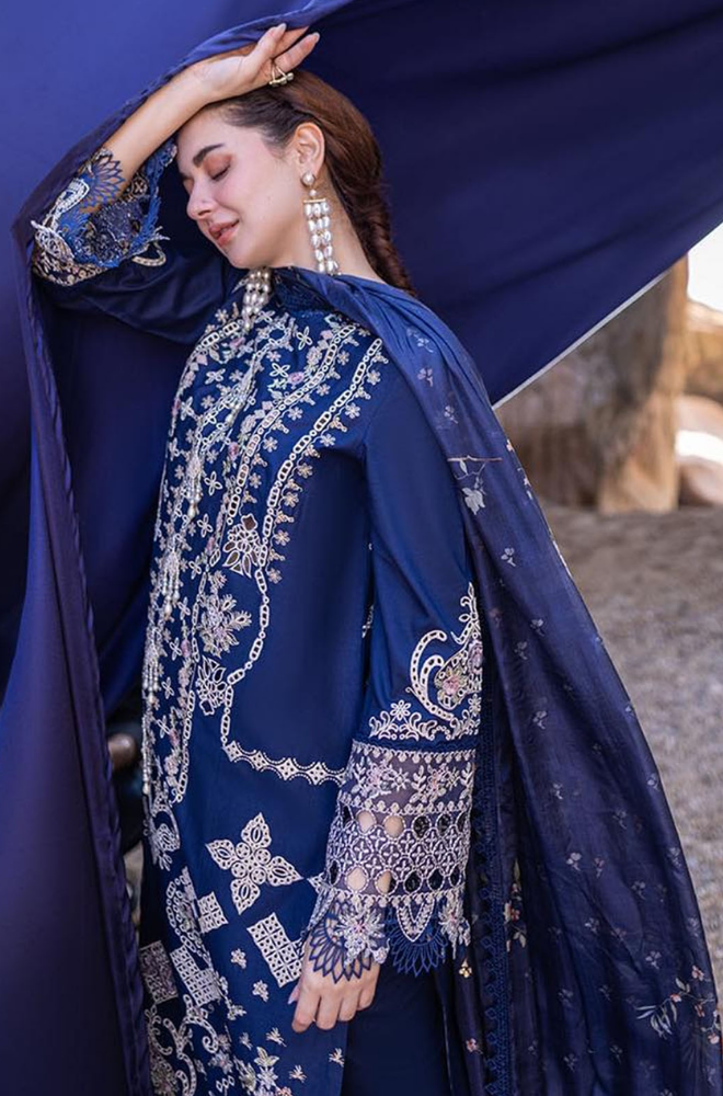 Qalamkar - 3PC Lawn Embroidered Suit - FFU0334 - Farakh Fabrics