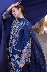 Qalamkar - 3PC Lawn Embroidered Suit - FFU0334 - Farakh Fabrics