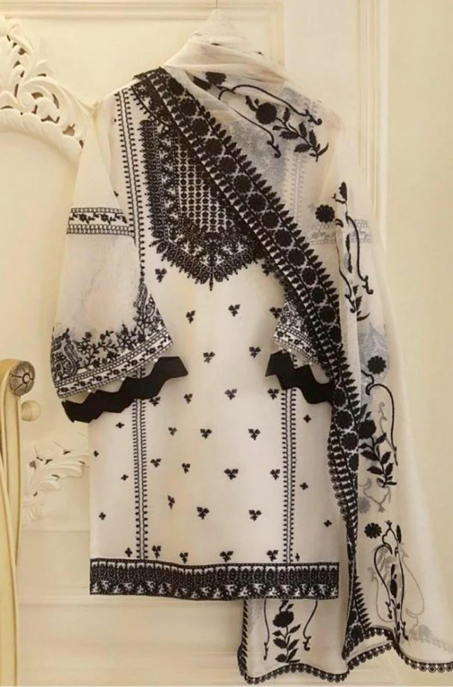 Agha Noor - 3PC Lawn Embroidered Suit - FFU0218 - Farakh Fabrics