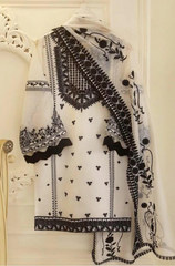 Agha Noor - 3PC Lawn Embroidered Suit - FFU0218 - Farakh Fabrics