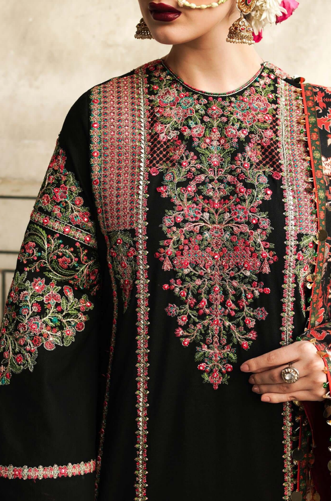 Hussain Rehar - 3PC Lawn Embroidered Suit - FFU0344 - Farakh Fabrics