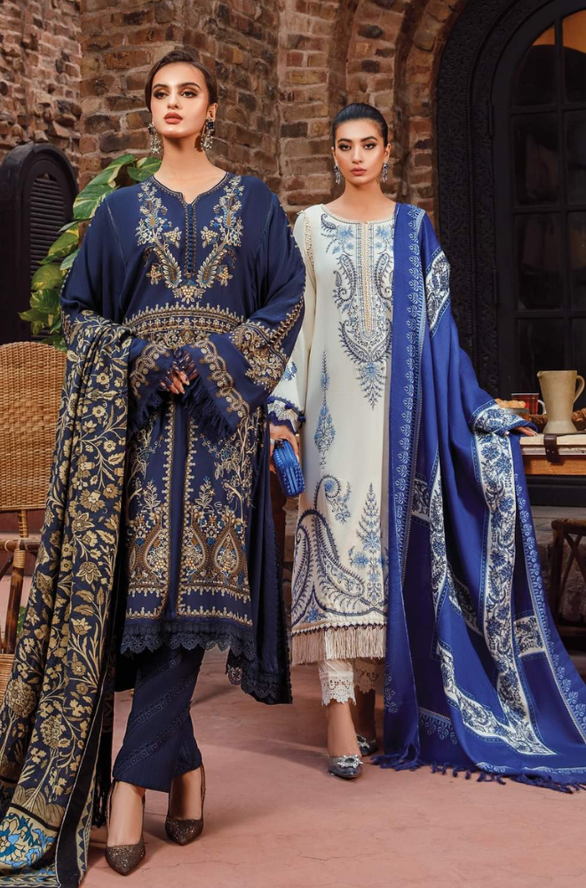 Maria B - 3PC Lawn Embroidered Dress - FFU0138 - Farakh Fabrics