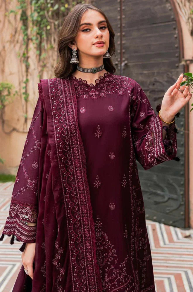 Farasha - 3PC Lawn Embroidered Suit - FFU0129 - Farakh Fabrics