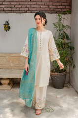Kastoor - 3PC Lawn Embroidered Suit - FFU0170 - Farakh Fabrics