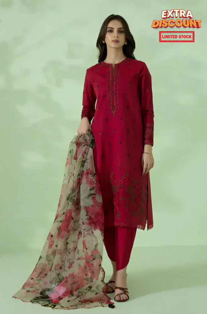 Sapphire - 3PC Lawn Embroidered Suit - FFU0131 - Farakh Fabrics