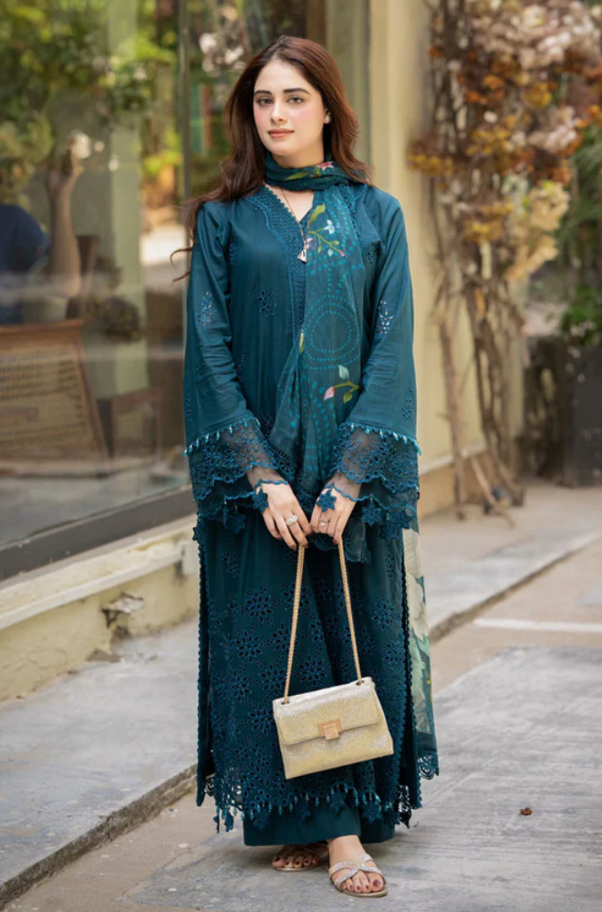 Bareeze - 3PC Lawn Embroidered Suit - FFU0194 - Farakh Fabrics