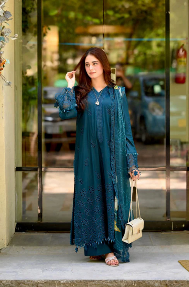 Bareeze - 3PC Lawn Embroidered Suit - FFU0194 - Farakh Fabrics