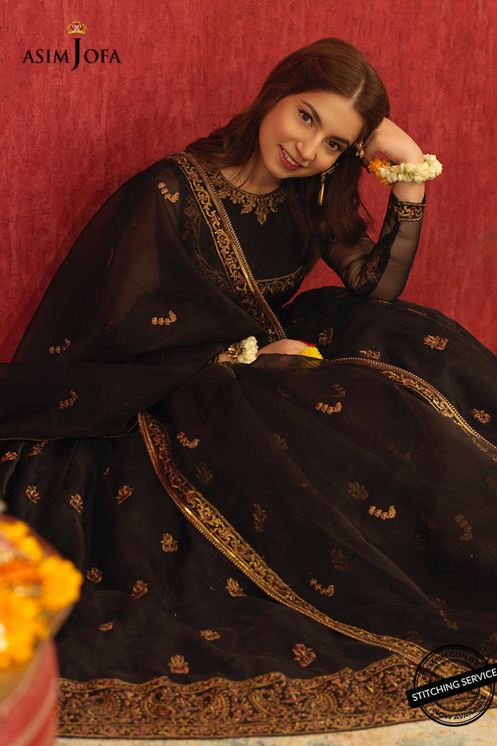 Asim Jofa - 3PC Organza Heavy Embroidered Frock - FFU0175 - Farakh Fabrics