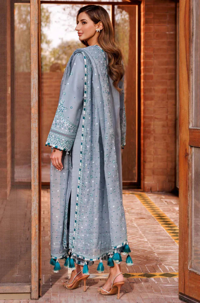 Farasha - 3PC Lawn Embroidered Suit - FFU0163 - Farakh Fabrics