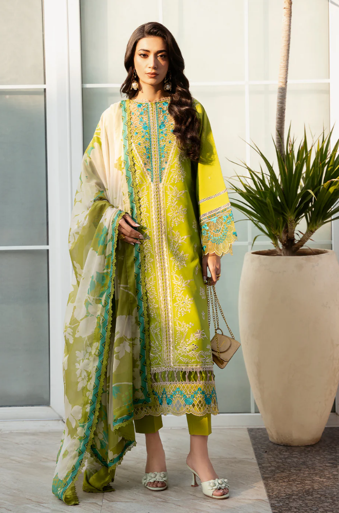 Charizma - 3PC Lawn Embroidered Suit - FFU0193 - Farakh Fabrics
