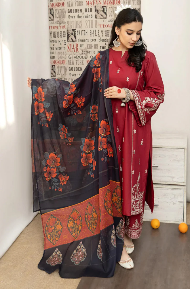 Urge - 3PC Lawn Embroidered Suit - FFU0158 - Farakh Fabrics