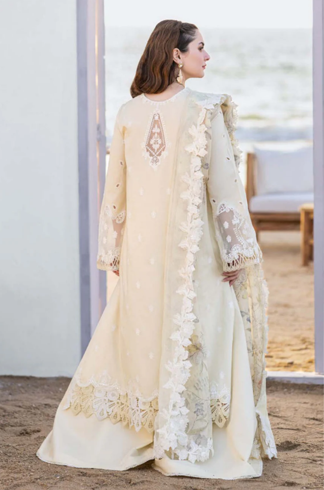 Qalamkar - 3PC Lawn ChickenKari Embroidered Suit - FFU0350 - Farakh Fabrics