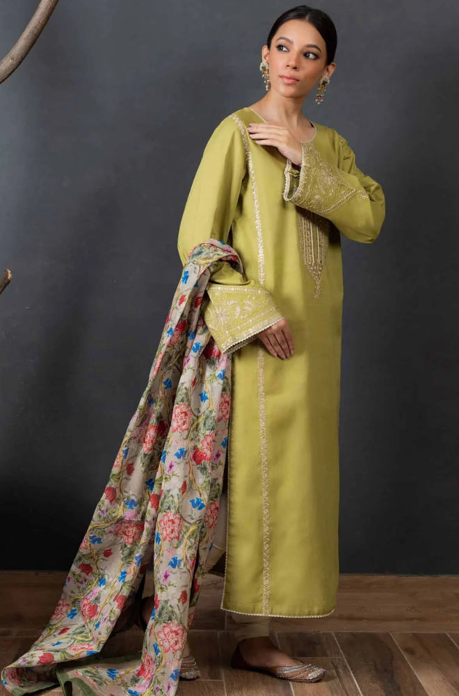 Coco By ZaraShahjahan - 3PC Lawn Embroidered Suit - FFU0206 - Farakh Fabrics