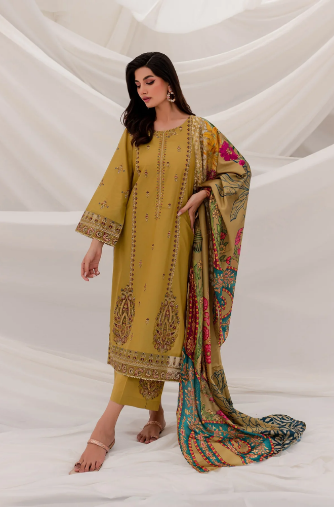 Batik - 3PC Lawn Embroidered Suit - FFU0228 - Farakh Fabrics