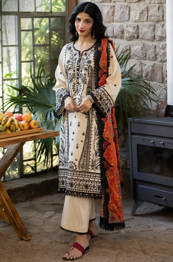Asim Jofa - 3PC Lawn Embroidered Suit - FFU0216 - Farakh Fabrics