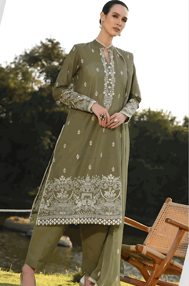 Batik - 3PC Lawn Embroidered Suit - FFU0338 - Farakh Fabrics