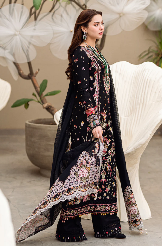 Qalamkar - 3PC Lawn Embroidered Suit - FFU0352 - Farakh Fabrics