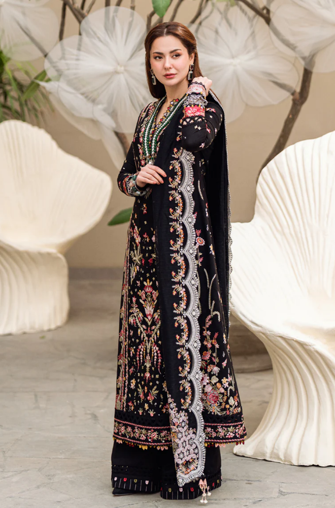 Qalamkar - 3PC Lawn Embroidered Suit - FFU0352 - Farakh Fabrics