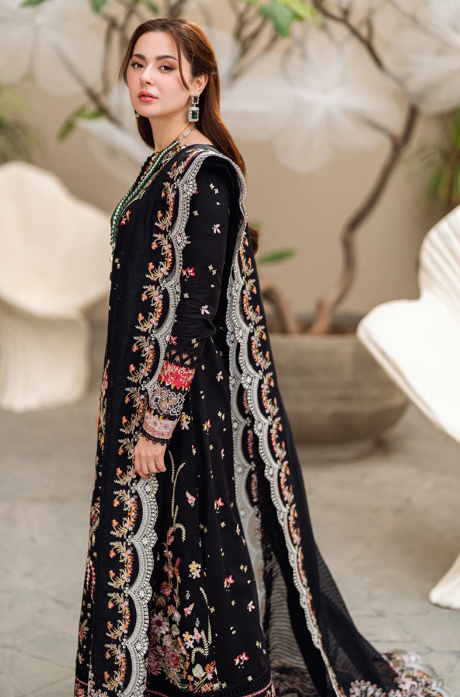 Qalamkar - 3PC Lawn Embroidered Suit - FFU0352 - Farakh Fabrics