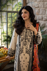 Asim Jofa - 3PC Lawn Embroidered Suit - FFU0216 - Farakh Fabrics