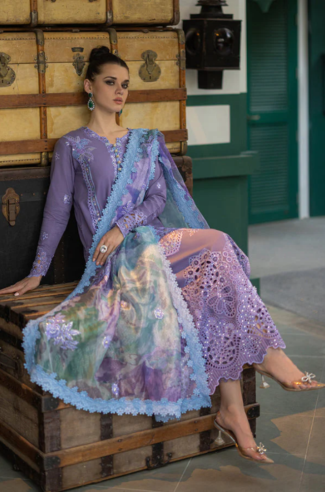Qalamkar - 3 Piece - Lawn Embroidered Suit - ffu0021 - Farakh Fabrics
