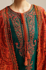 Hussain Rehar - 3PC Lawn Embroidered Suit - FFU0190 - Farakh Fabrics