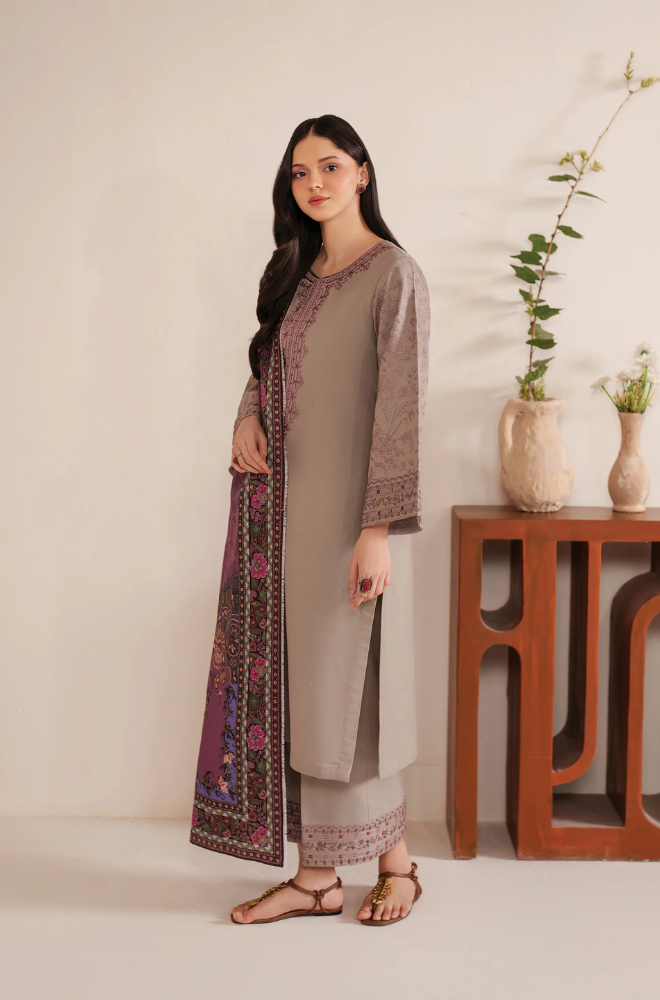 Garnet - 3PC Lawn Embroidered Suit - FFU0204 - Farakh Fabrics