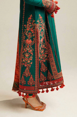 Hussain Rehar - 3PC Lawn Embroidered Suit - FFU0190 - Farakh Fabrics