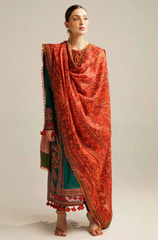 Hussain Rehar - 3PC Lawn Embroidered Suit - FFU0190 - Farakh Fabrics