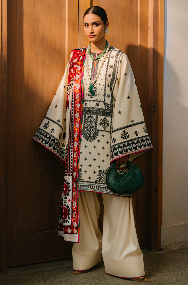 Binilyas - 3PC Lawn Embroidered Suit - FFU0203 - Farakh Fabrics