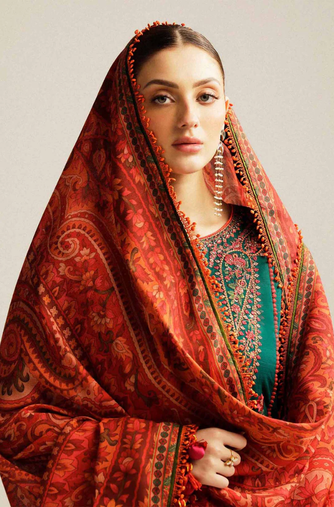 Hussain Rehar - 3PC Lawn Embroidered Suit - FFU0190 - Farakh Fabrics