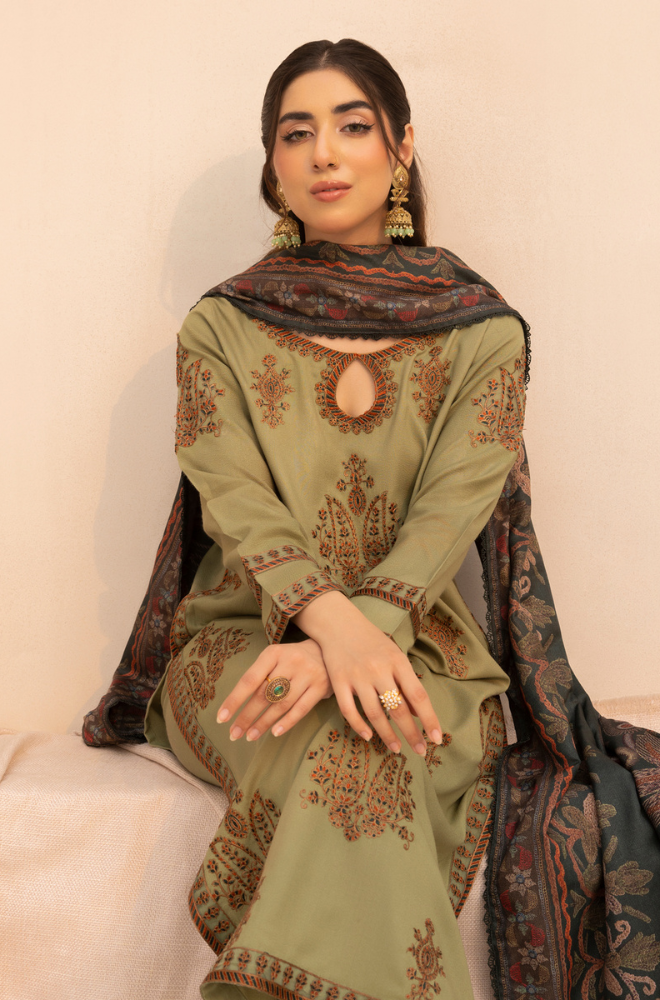 Mohagni - 3PC Lawn Embroidered Suit - BFU0074 - Farakh Fabrics