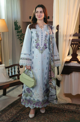 Qalamkar - 3PC Lawn ChickenKari Embroidered Suit - FFU0342 - Farakh Fabrics