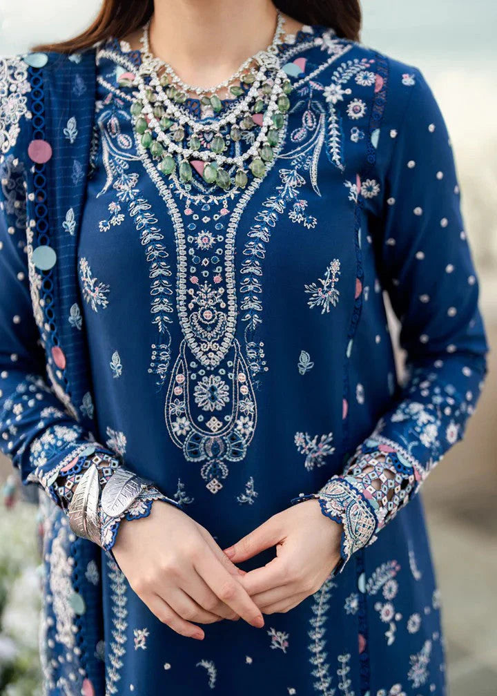 Qalamkar - 3PC Lawn ChickenKari Embroidered Suit - FFU0370 - Farakh Fabrics